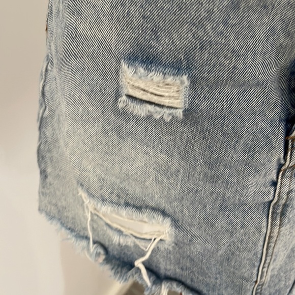 VALLEYGIRL Size 10 distressed denim skirt ripped style ALine - Picture 2 of 4